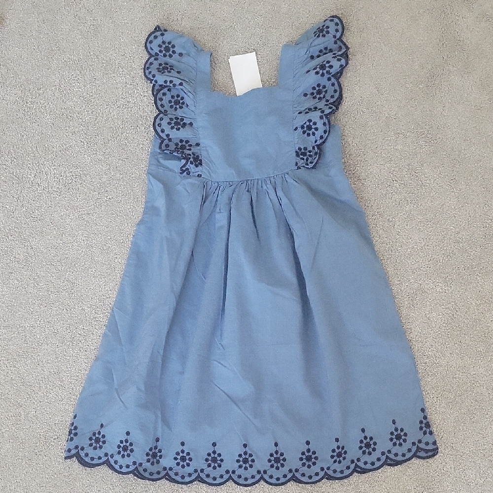 H&M | Blue Kids Dress with Scalloped Trim - Picture 1 of 7